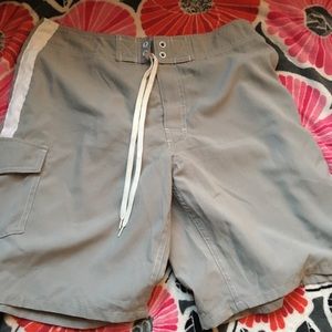 Gray swim shorts